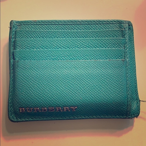 Burberry Card Case Wallet Teal/Turquoise Limited Edition - Picture 1 of 5